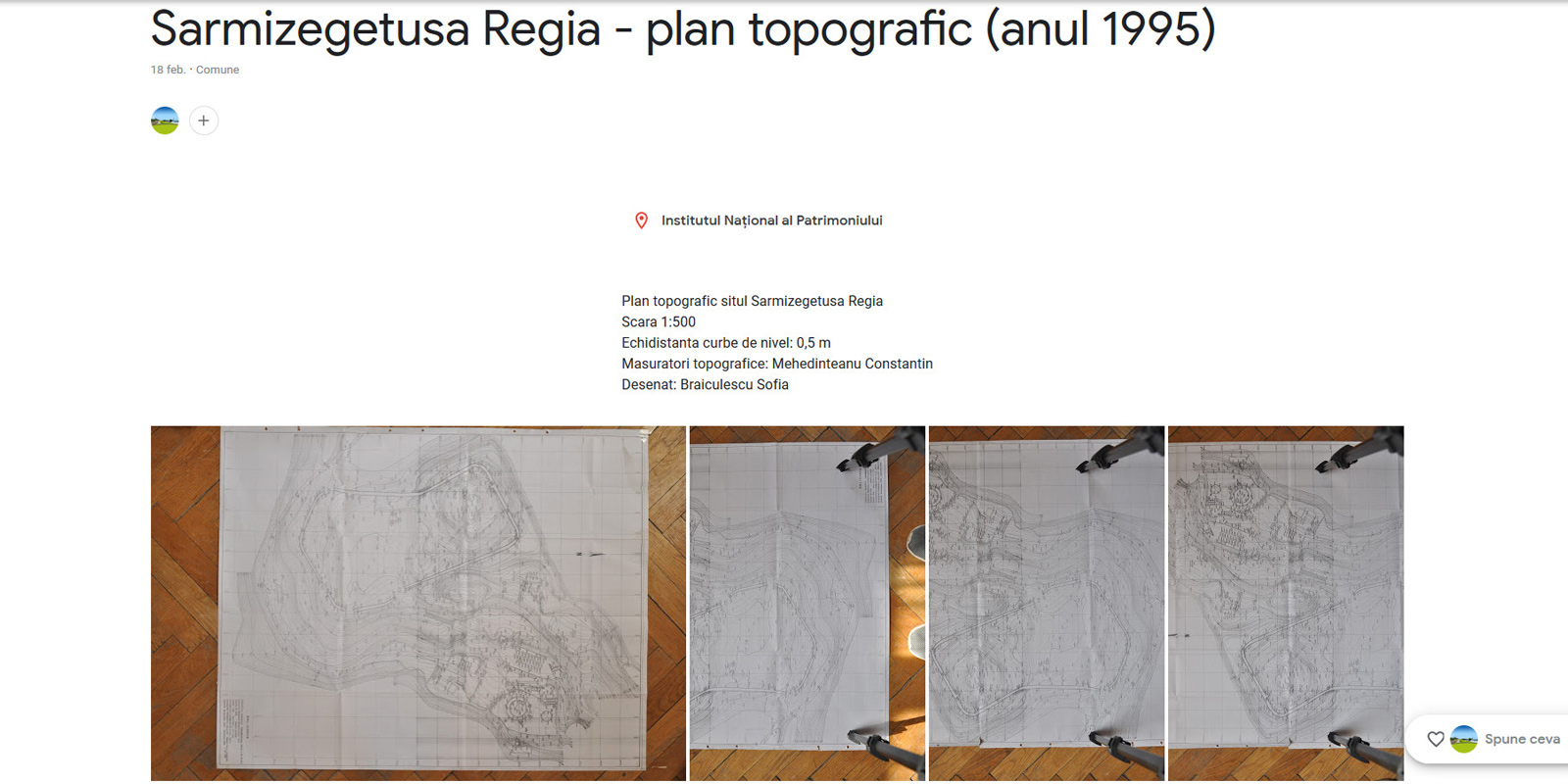 plan topografic Sarmizegetusa Regia (1995)